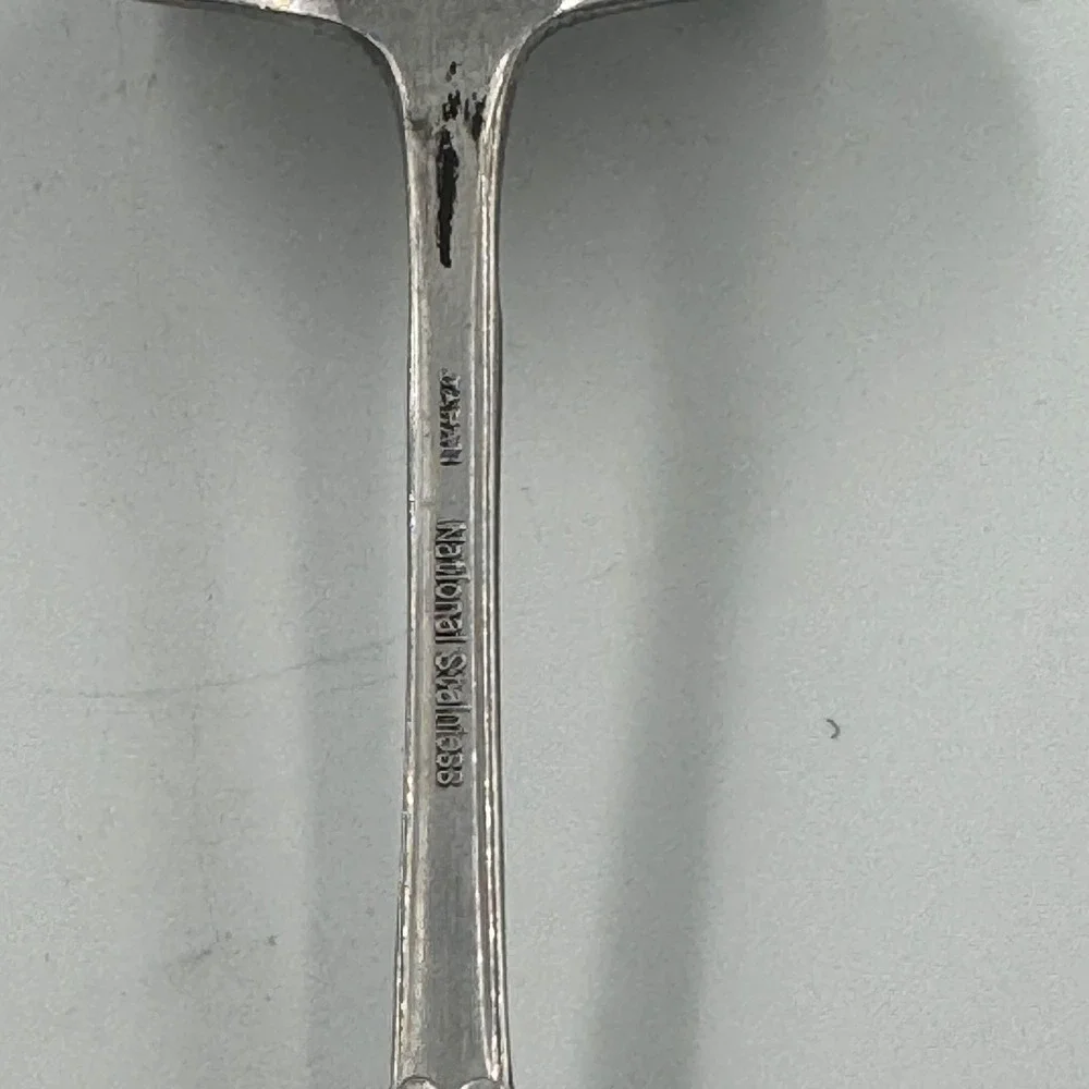 National Stainless Nancy Gravy Ladle Japan Floral Scroll‎ Pattern Sauce Spoon